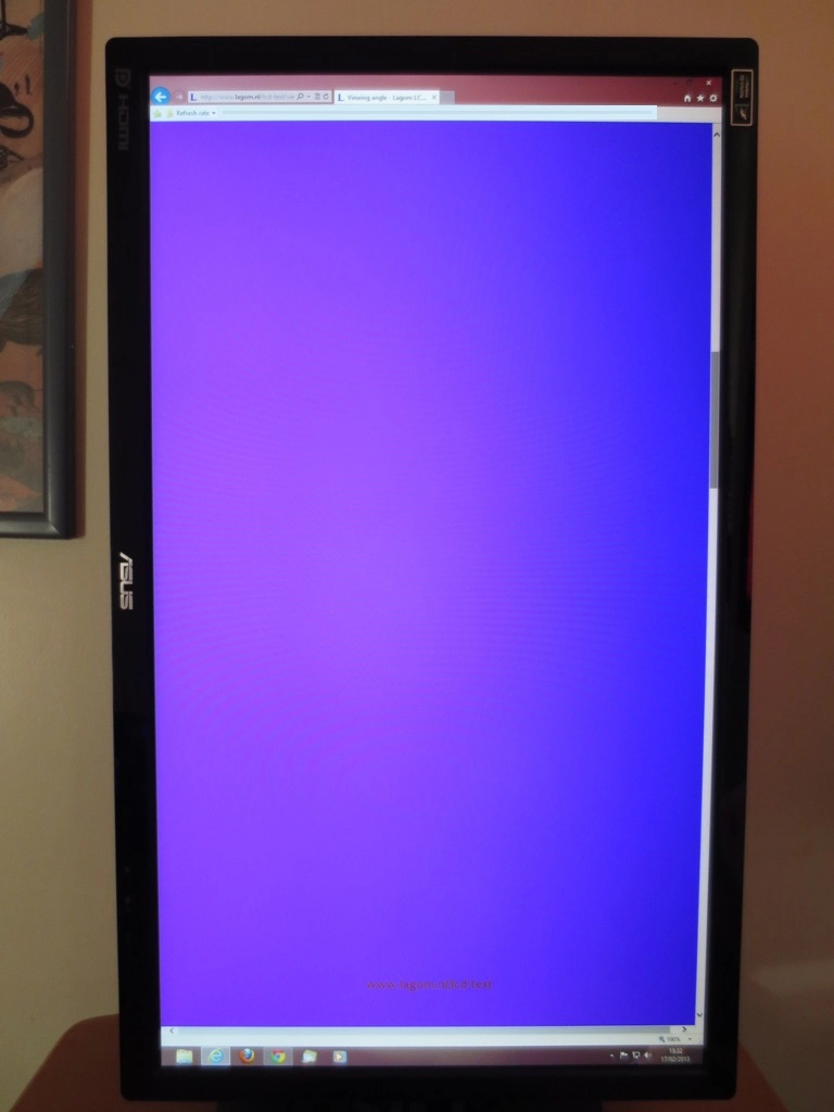Portrait, screen displaying solid colour