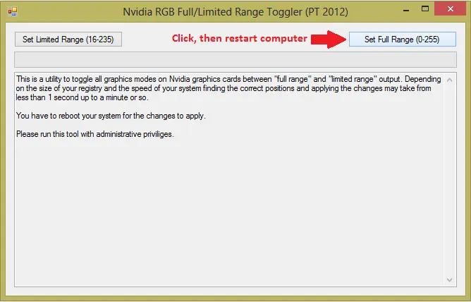 Nvidia RGB Full Range Toggler