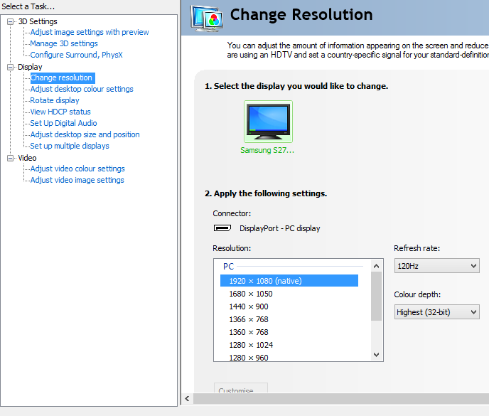 how to create a custom resolution nvidia