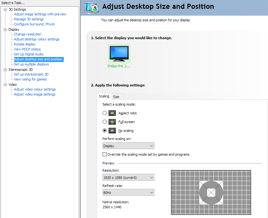 adjust desktop size and position program