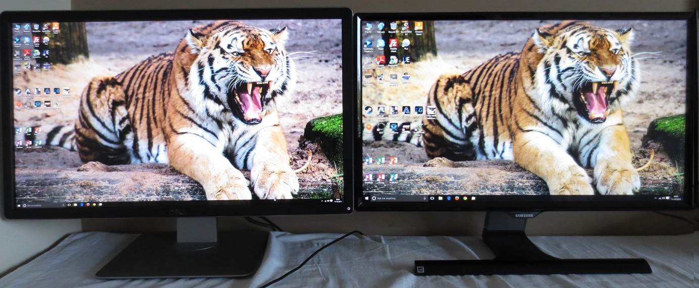 Desktop comparison, 16D on left
