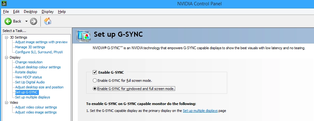 Enable Nvidia G-SYNC