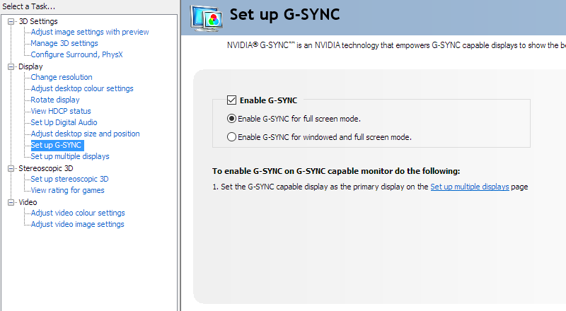 Enable G-SYNC