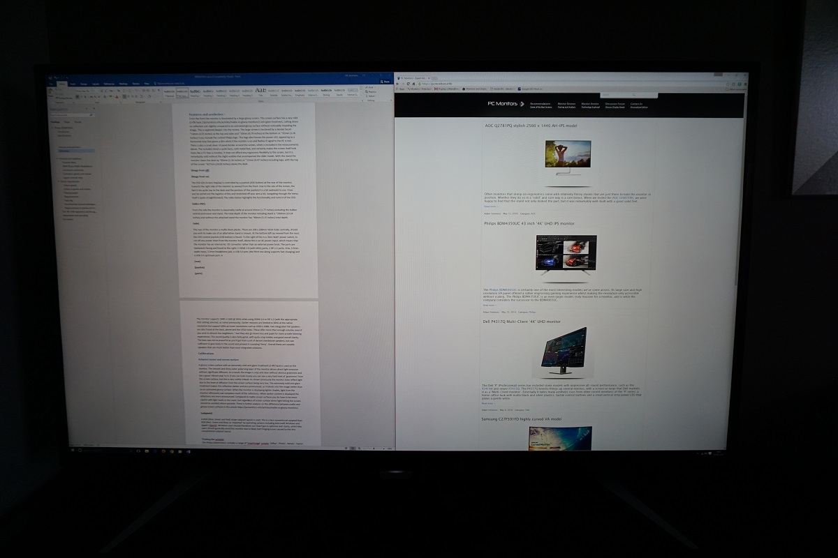 Word document and website side by side