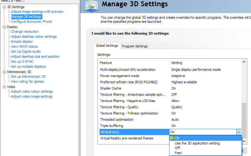 Set VSync according to preferences