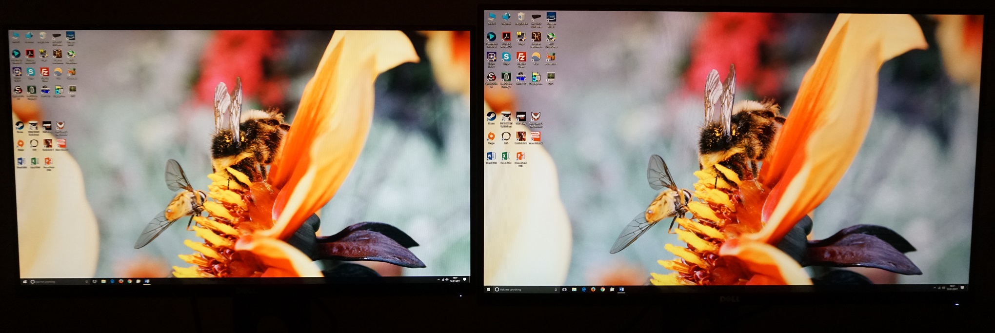 Desktop comparison, S24 on left