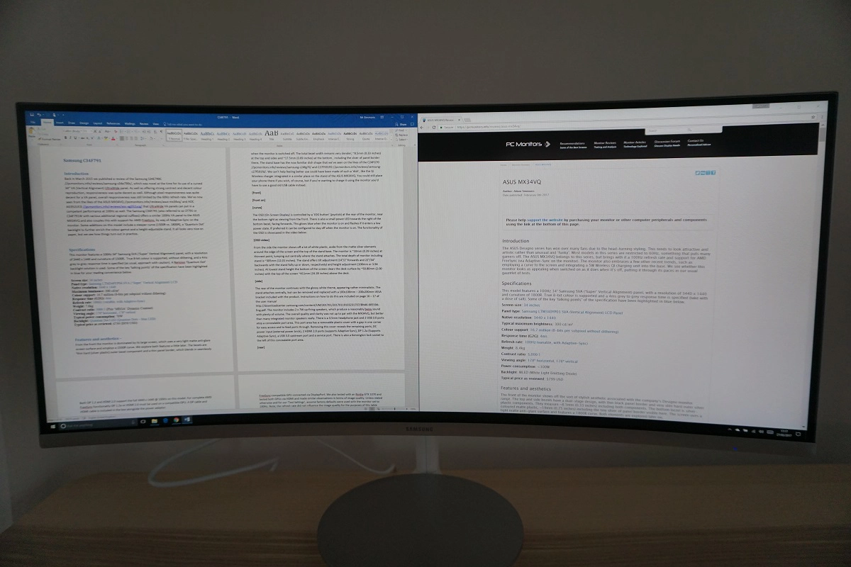 Samsung 34-Inch CF791 Curved Widescreen Monitor Review