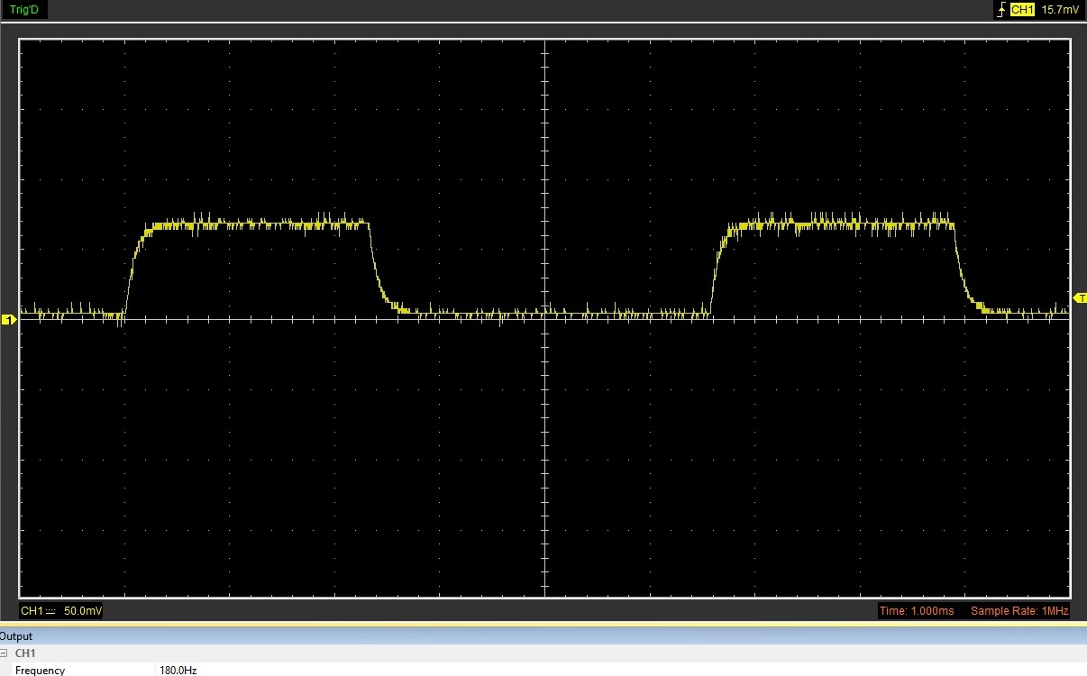 180Hz PWM oscilloscope trace