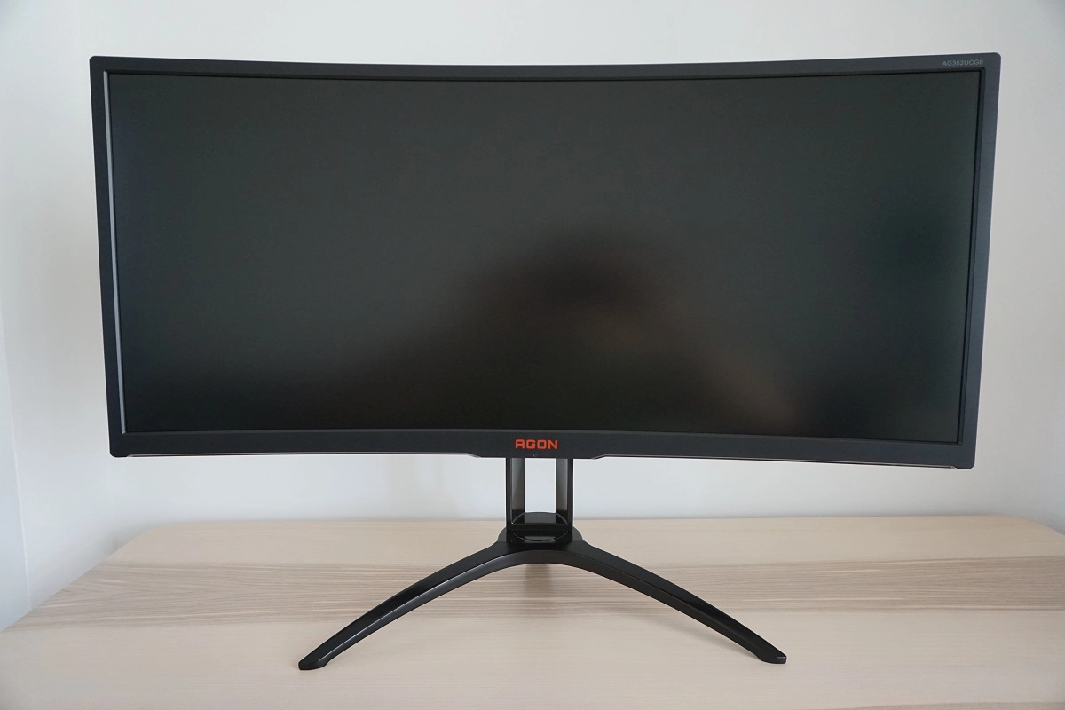 A large curved screen