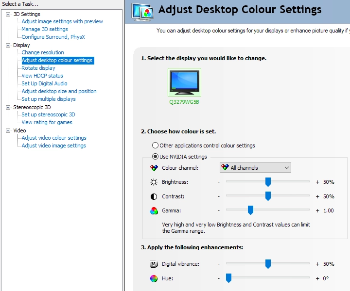 Adjust Desktop Colour Settings (Nvidia DP tweak)