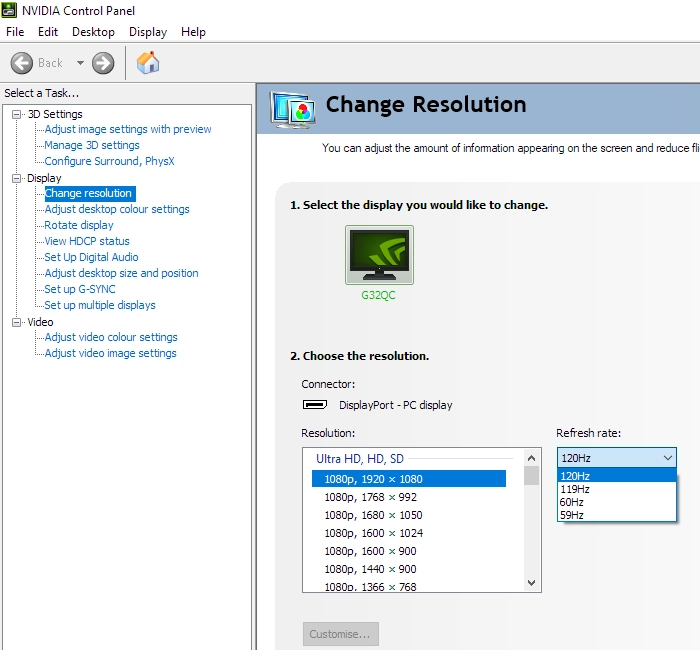 Refresh rates Full HD 1