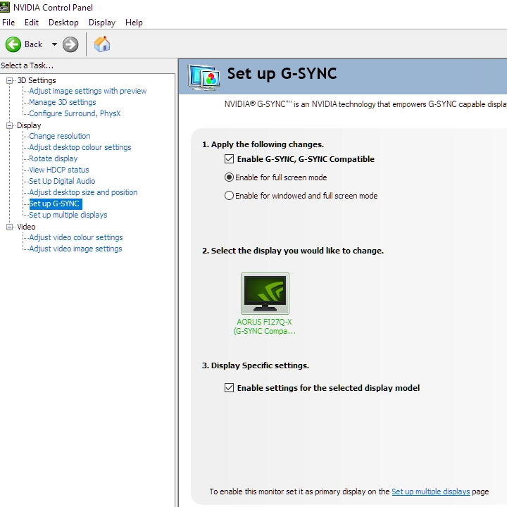 G-SYNC Compatible settings (certified)